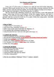 English Worksheet: Tree Monsters and Christmas