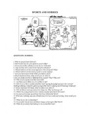 English worksheet: Sports and Hobbies