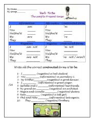 English Worksheet: Simple Present tense of To Be
