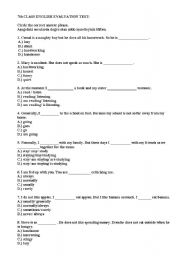 English worksheet: 5. class exam questions