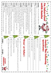 English Worksheet: An interview with Santa: reading ws