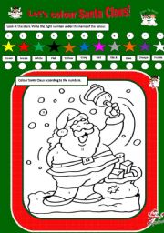 English Worksheet: Lets colour Santa Claus.