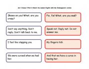 English Worksheet: Romeo and Juliet Act 3 Sc5 Match to modern English part 2 tiles
