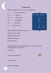 English Worksheet: Present tense