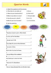 English Worksheet: question words