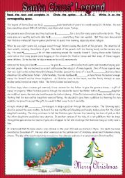 English Worksheet: Santa Claus Legend