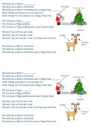 English Worksheet: we wish you a merry christmas song