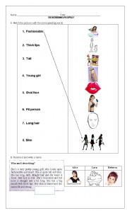 English Worksheet: Describing people 