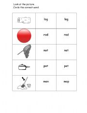 English worksheet: Short vowels /o/ and /e/