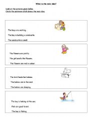 English Worksheet: Main Idea of a picture
