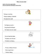 English worksheet: Main Idea of a picture