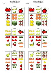 English Worksheet: Tic Tac Toe game with fruits