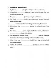 English worksheet: present tense exercise