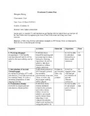 English Worksheet: lesson plan