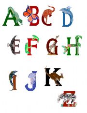 English Worksheet: Alphabet Flash cards
