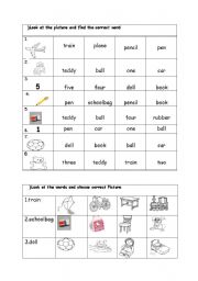 a vocabulary worksheet for grade1