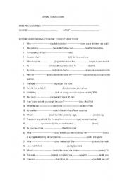 English Worksheet: REVISION OF VERBAL TENSES