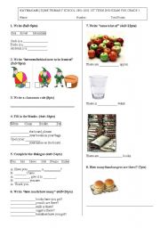 English Worksheet: 5th Grade 1st Term 2nd Exam 