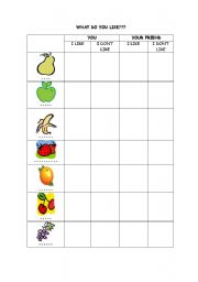 English Worksheet: FRUITS