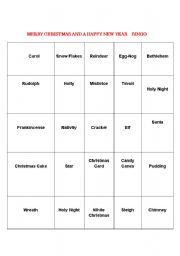 English Worksheet: OHAJIKI AND BINGO GAME CHRISTMAS