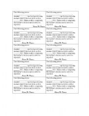 English worksheet: can food