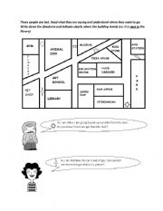 English Worksheet: Giving Directions Exercise