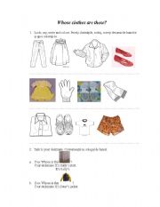 English worksheet: clothes