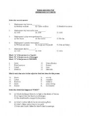 English worksheet: Romeo and Juliet Quiz