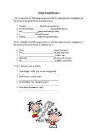 English worksheet: Simple Present Practice