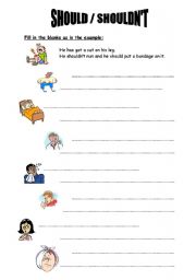 English Worksheet: SHOULD / SHOULDNT
