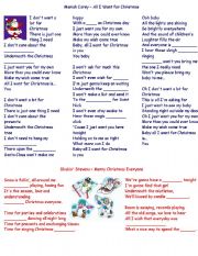 English Worksheet: Christmas songs - Mariah Carey and Shakin Stevens