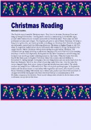 English Worksheet: Christmas Reading