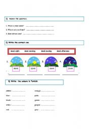 English worksheet: 4th classes worksheet