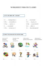 6th classes worksheet