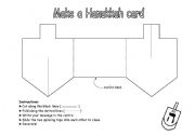 English Worksheet: Make a dreidel shaped hannukkah card