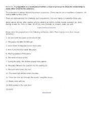 English Worksheet: Prepositions Worksheet