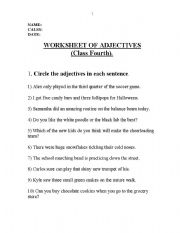 English worksheet: adjectives