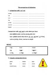 English worksheet: The comparison of adjectives
