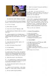 English Worksheet: An interview with Cristiano Ronaldo