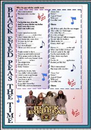 English Worksheet: black eyed peas the time