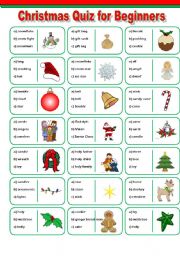 English Worksheet: Christmas Vocabulary Quiz