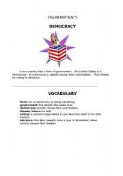 English Worksheet: USA DEMOCRACY