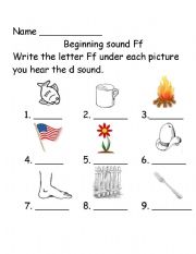 Beginning sound Ff 