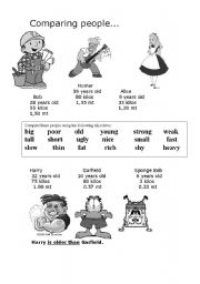 English Worksheet: comparing people