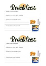 English worksheet: Breakfast