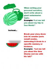 English worksheet: Small Seed vs. Watermelon