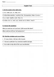 English worksheet: EXERCICES