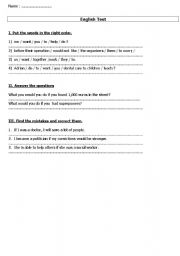 English Worksheet: EXERCICES