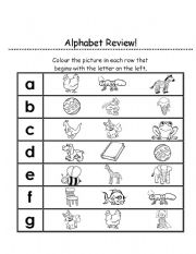 English Worksheet: alphabet review