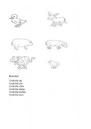 English worksheet: animals